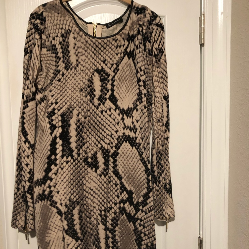 INC snakeskin print top